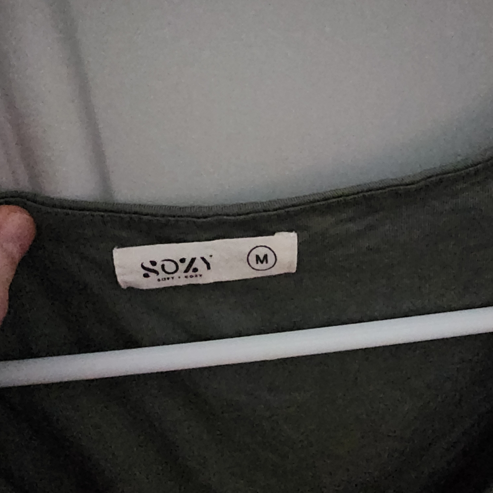 Sozy Brooklyn Green Long Sleeve Crop Top - M - Picture 3 of 3